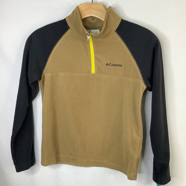 Size 8-10: Columbia Brown/Black/Yellow Trim 1/2 Zip-Up Coat