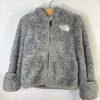 Size 12-18m: The North Face Gray Teddy Ear Hooded Fleece Zip-Up Coat