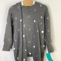Size 9-12m: City Mouse Gray/White Moon Phases Hooded Romper