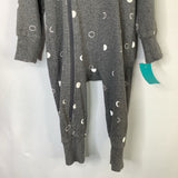 Size 9-12m: City Mouse Gray/White Moon Phases Hooded Romper