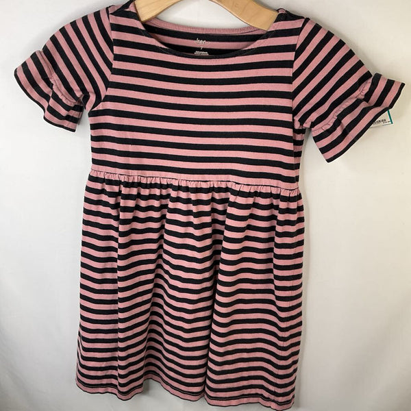 Size 7: Tea Black/Pink Striped Dress
