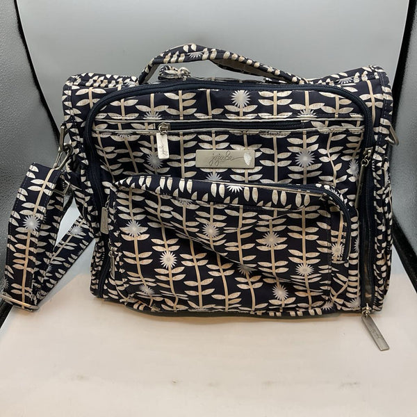 JuJuBe Navy/Beige Floral Diaper Bag