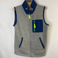 Size 6-8: Crewcuts Gray/Navy/Green Trim Zip-Up Vest