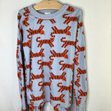 Size 10 (140): Hanna Andersson Blue/Orange Tiger 2pc PJs