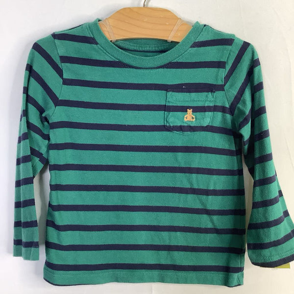 Size 3: Gap Green/Navy Striped Long Sleeve Shirt