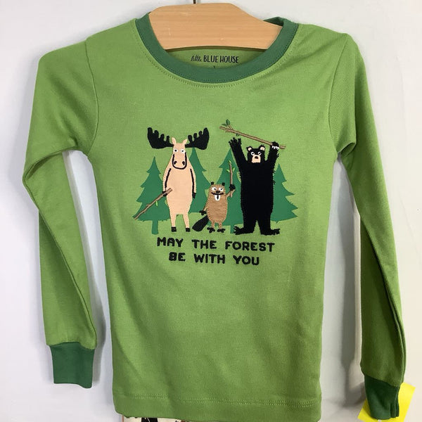Size 3: Hatley Green/Multi 'May the Forest...' 2pc PJs NEW w/ Tags