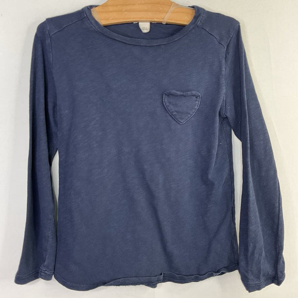 Size 4-5: Crewcuts Navy Heart Pocket Long Sleeve Shirt