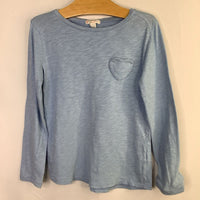 Size 4-5: Crewcuts Light Blue Heart Pocket Long Sleeve Shirt