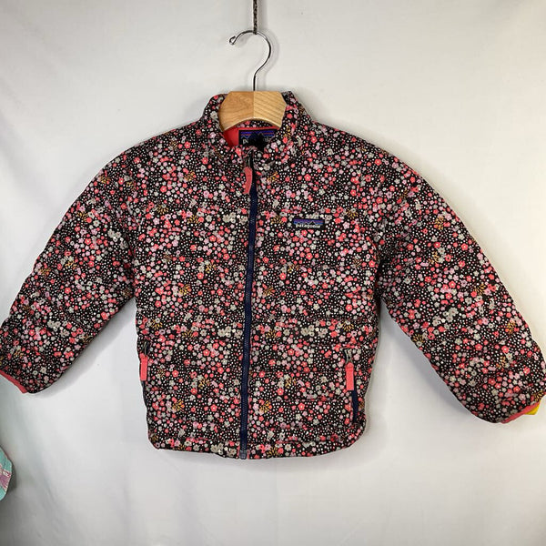 Size 5: Patagonia Black/Multi Floral Down Puffer Coat