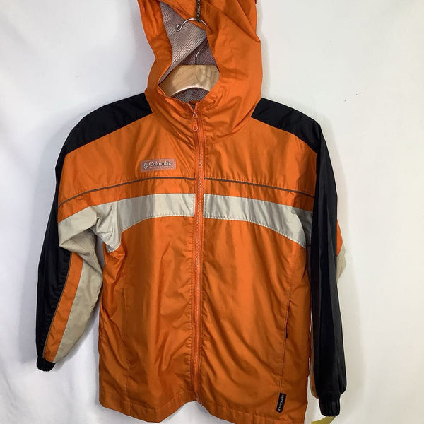 Size 8: Columbia Orange/Black/Gray Mesh Lined Raincoat REDUCED