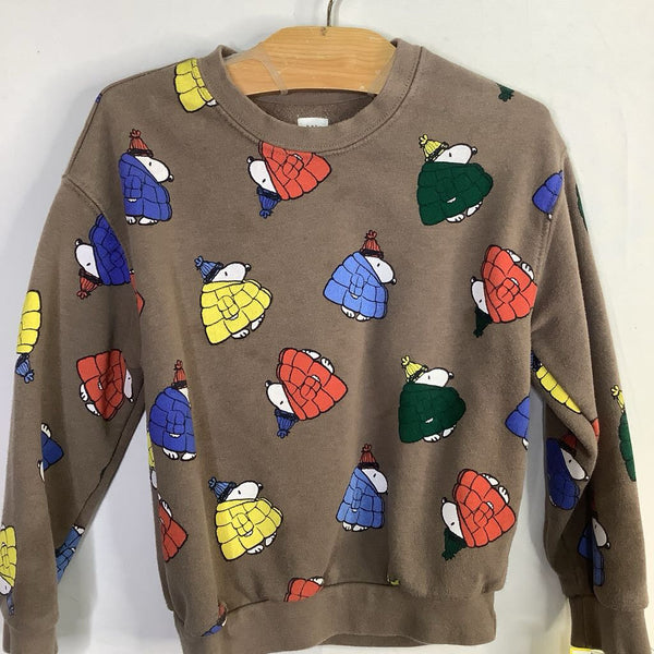 Size 5: Gap Brown/Colorful Winter Snoopy Sweatshirt