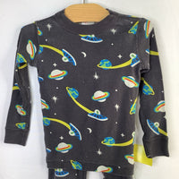 Size 3 (90): Hanna Andersson Black/Rainbow Space Aliens Organic Cotton 2pc PJs