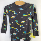 Size 3 (90): Hanna Andersson Black/Rainbow Space Aliens Organic Cotton 2pc PJs