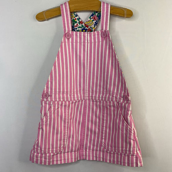 Size 4-5: Boden Pink/White Striped Overall Dress