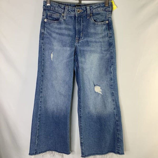 Size 10: Gap Light Wash Distressed Wide Leg Jeans
