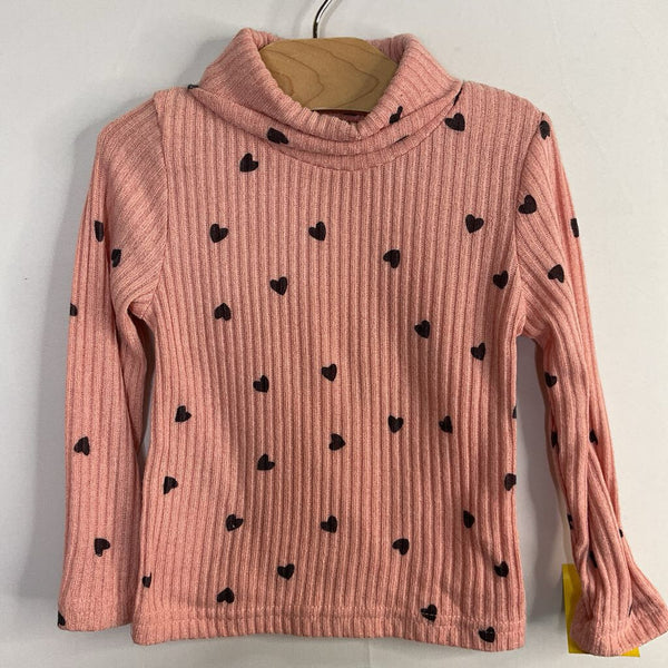 Size 6-12m: Pink/Gray Hearts Ribbed Turtleneck