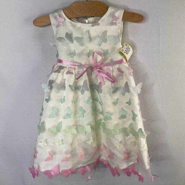 Size 18m: Rare Too White/Colorful Butterflies Tulle Fancy Dress