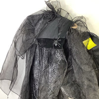 Size 4-6: Pottery Barn Black/Silver Spider Witch 2pc Costume