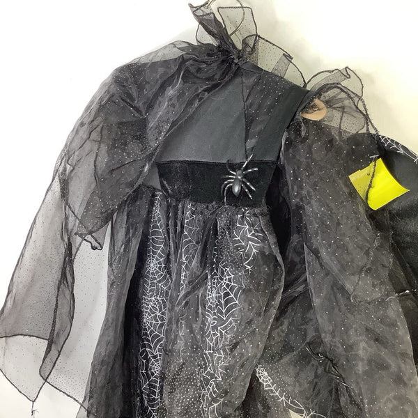 Size 4-6: Pottery Barn Black/Silver Spider Witch 2pc Costume