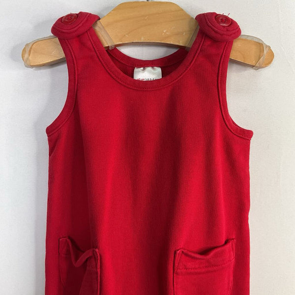 Size 3-6m (60): Hanna Andersson Red French Terry Overalls