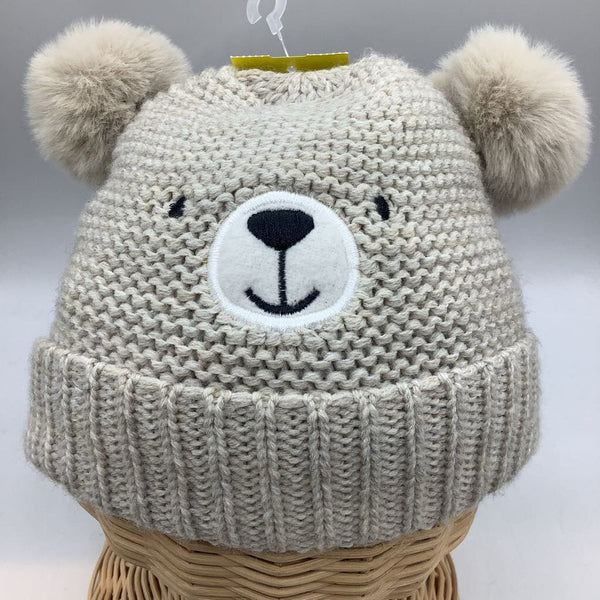 Size 12-18m: Gray Teddy Pompom Beanie