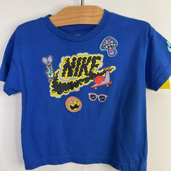 Size 2: Nike Blue/Colorful Logo/Patch T-Shirt
