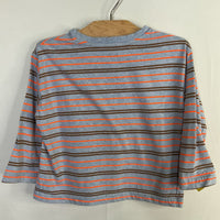 Size 2-3: Boden Blue/Orange/Brown Striped Long Sleeve Shirt
