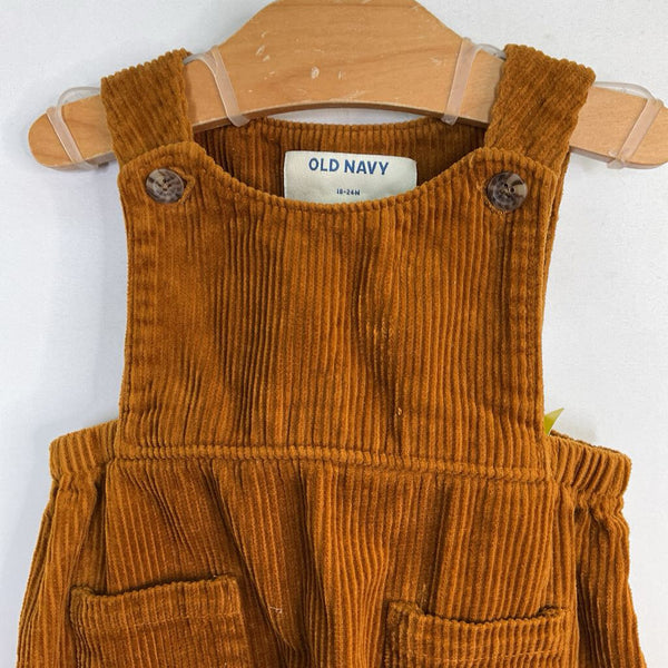 Size 18-24m: Old Navy Brown Corduroy Overall Romper