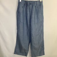 Size 5-6: Uniqlo Blue Chambray Soft Waist Wide Leg Pants