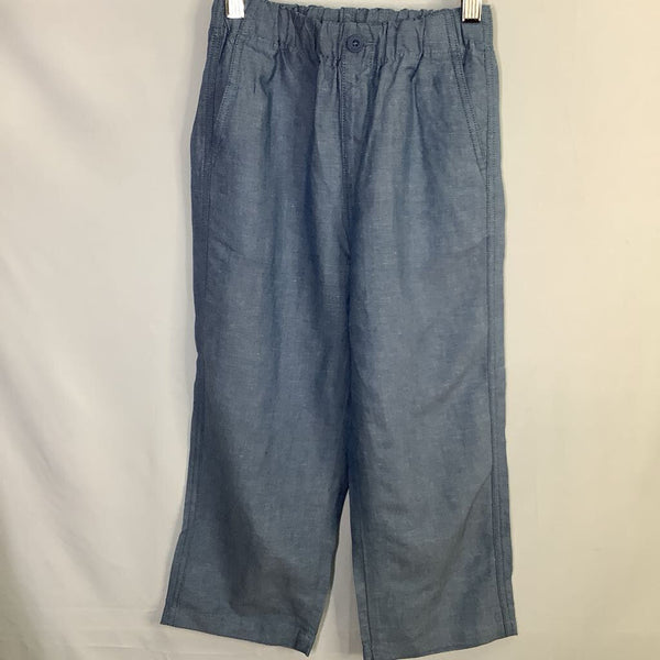 Size 5-6: Uniqlo Blue Chambray Soft Waist Wide Leg Pants