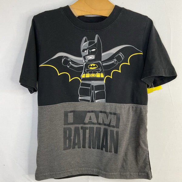 Size 6: DC Black/Gray Lego Batman T-Shirt