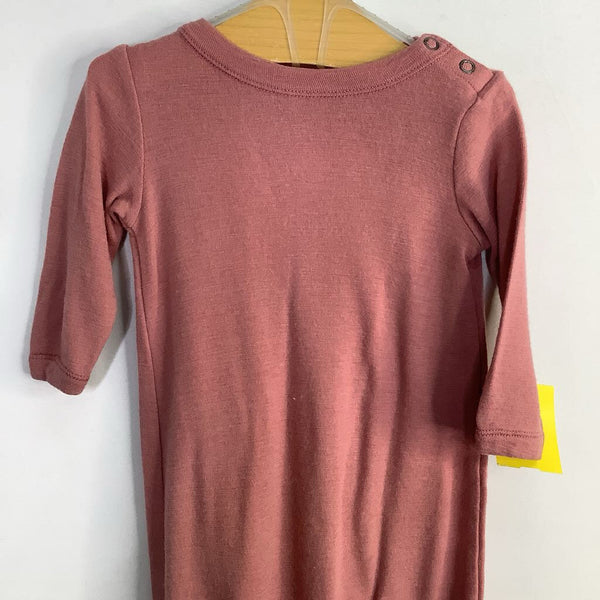 Size 6-12m: NUI Pink Merino Wool Nightgown