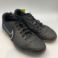 Size 5.5Y: Nike Black/Blue Lace-Up Indoor Soccer Shoes