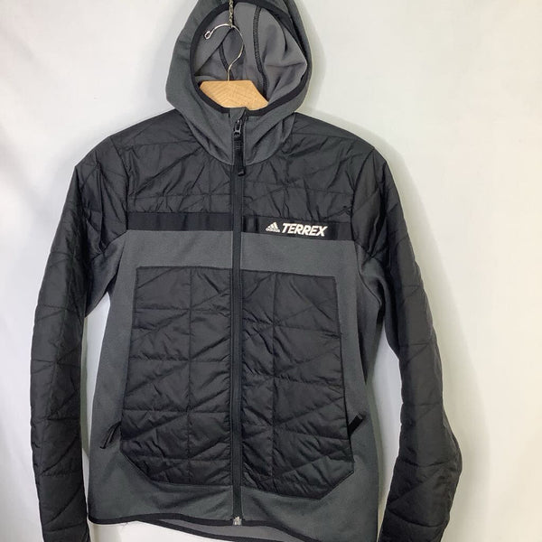 Size 8-10: Adidas Terrex Black/Gray Quilted Zip Hoodie