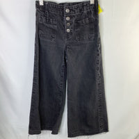 Size 8:Gap Black Cropped Wide Leg Ankle Jeans