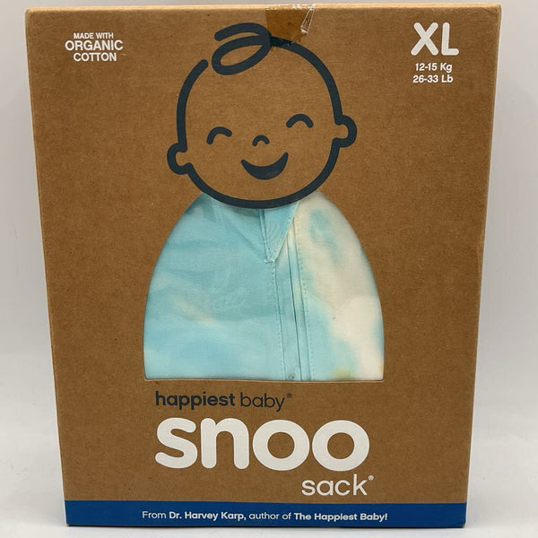 Size 26-33lbs: Happiest Baby Blue/White Tie-Dye Snoo Sack Swaddle NEW