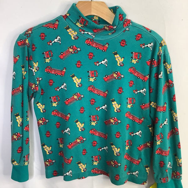 Size 8-10 Gymboree Vintage Green/Multi Firefighter Print Turtleneck