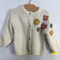 Size 6-9m: Zara White/Multi Floral Button-Up Cardigan