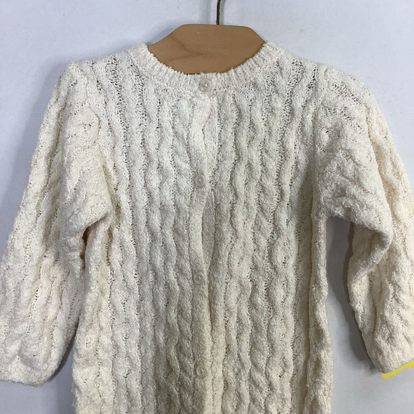 Size 6-9m: Zara White Loose Cable Knit Button-Up Romper