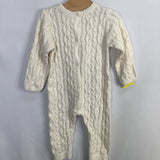 Size 6-9m: Zara White Loose Cable Knit Button-Up Romper