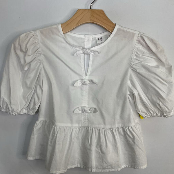 Size 8-10: Gap White Bows Cap Sleeve Blouse New w/ Tags