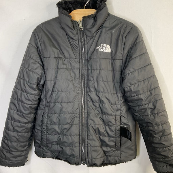 Size 6-7: The North Face Girls' Black Fleece Lined Poly Fill Coat