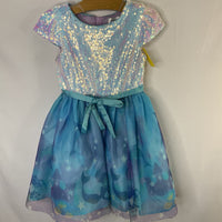 Size 4: Little Angels White/Blue Sequin Mermaid Dress