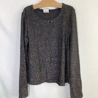 Size 10-12: 2 Hip Black/Silver Shimmer Long Sleeve Shirt