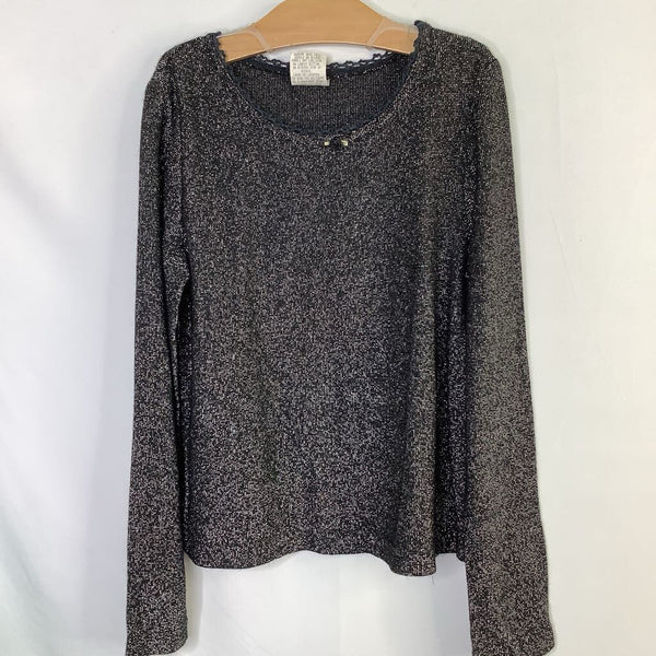 Size 10-12: 2 Hip Black/Silver Shimmer Long Sleeve Shirt
