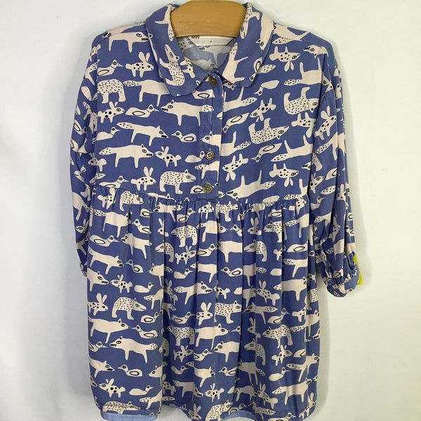 Size 4: Compania Fantastica Blue/White Critters Long Sleeve Dress