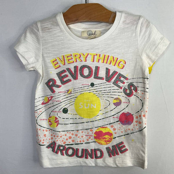 Size 2: Peek White/Colorful Solar System T-Shirt
