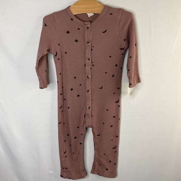 Size 18-24m: Kate Quinn Purple Moon/Stars Waffle Knit Romper