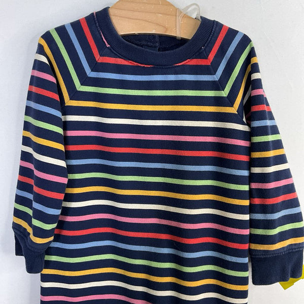 Size 12-18m: Primary Heathered Navy/Colorful Striped Romper