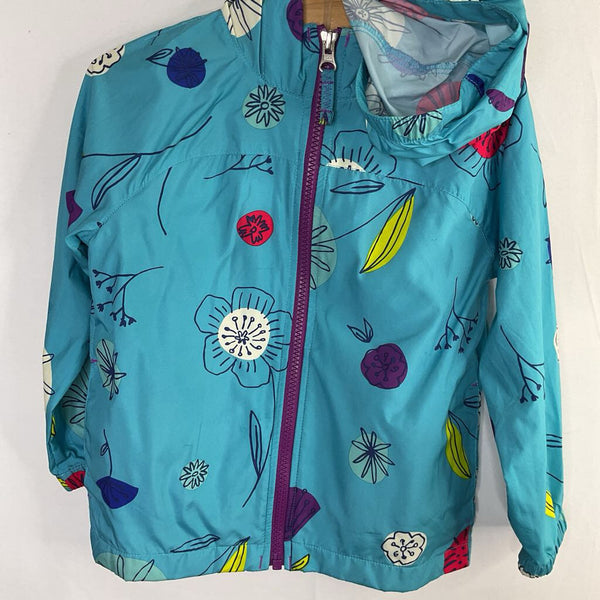 Size 3: Lands' End Blue/Multi Floral Rain Coat